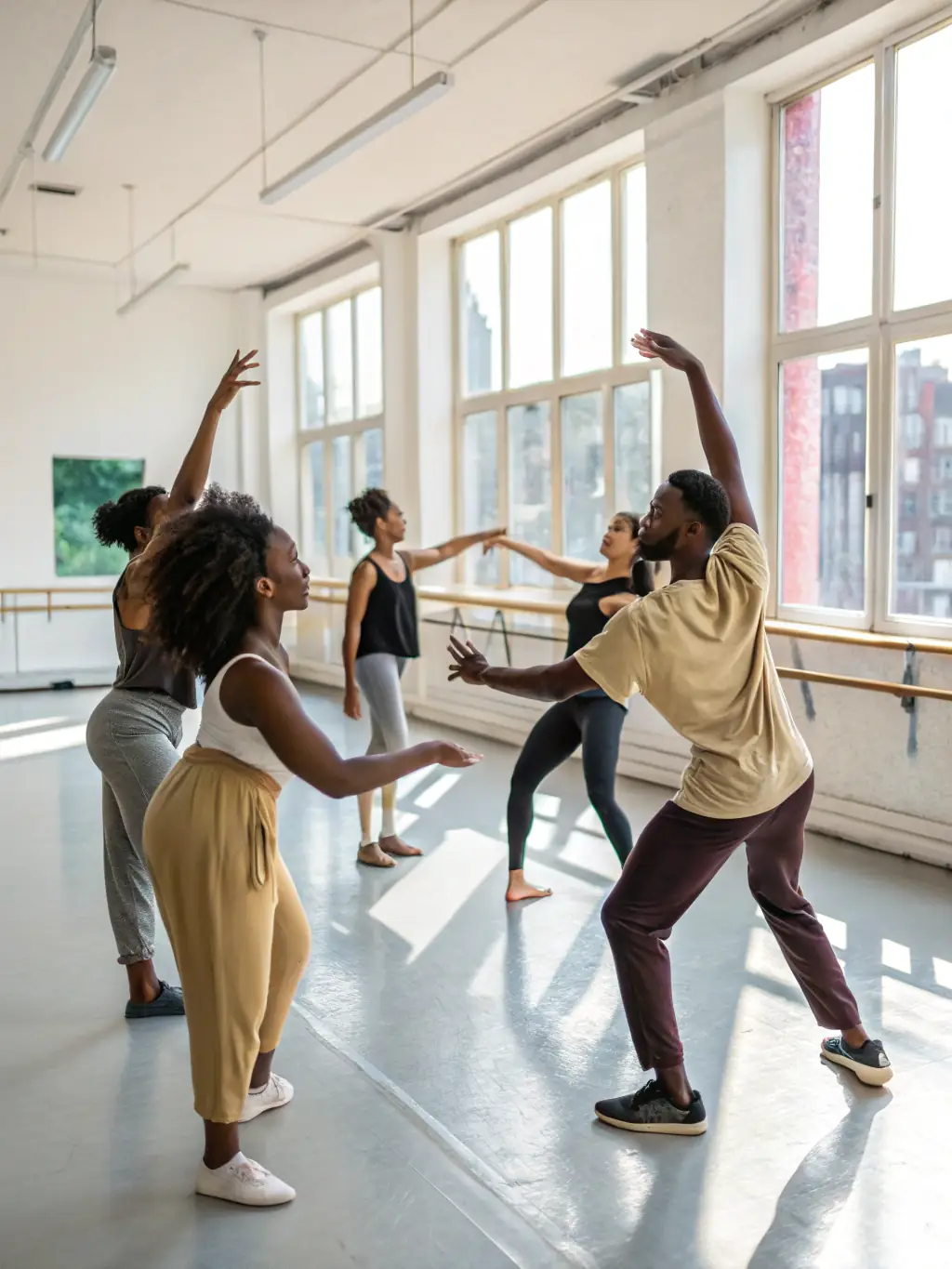 A dynamic image of a group of adults engaged in a lively dance class at Espace Magnan, emphasizing the joy and energy of the activity.